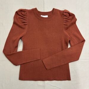 NWT GB Girls Copper Knit Puff Sleeve Long Sleeve Sweater Top Size Large